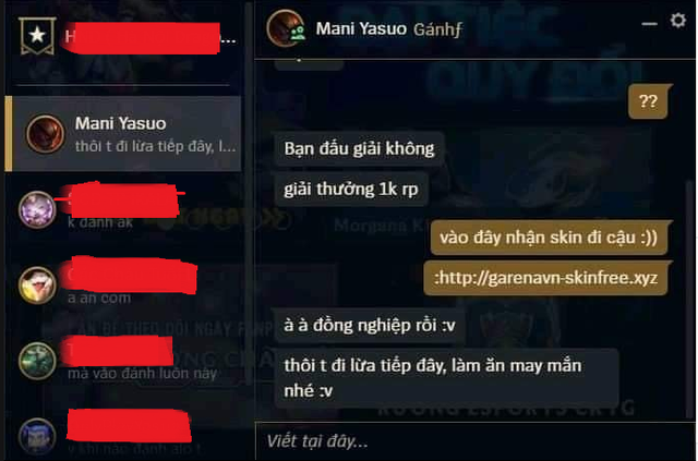 Bi hài câu chuyện lừa đảo LMHT - Rủ đánh VCSB đúng người tặng trang phục miễn phí - Ảnh 4. Bi hài câu chuyện lừa đảo LMHT - Rủ đánh VCSB đúng người tặng trang phục miễn phí - Ảnh 4.