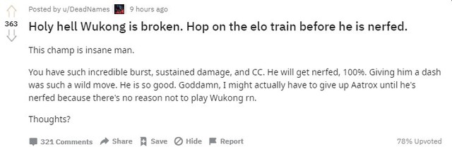Vừa được chỉnh sửa, Ngộ Không ngay lập tức gây sốt trong cộng đồng vì quá khỏe ở đường trên - Ảnh 2.