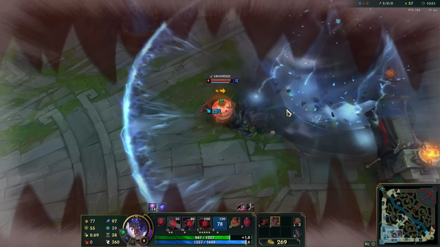 Nếu là Tahm Kench của đối thủ thì vẫn có hiệu ứng sóng xung kích - nguồn: YouTube