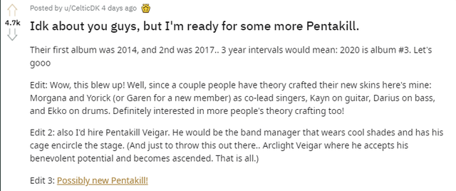 Tạm biệt những sản phẩm bắt tai, Riot sẽ tung album âm nhạc Rock mới cho nhóm Pentakill? - Ảnh 3. Tạm biệt những sản phẩm bắt tai, Riot sẽ tung album âm nhạc Rock mới cho nhóm Pentakill? - Ảnh 3.